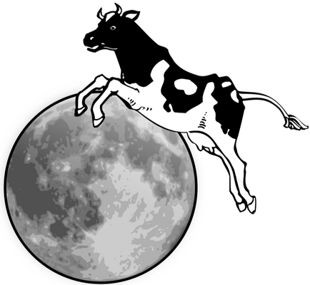 Cow jumping over the moon